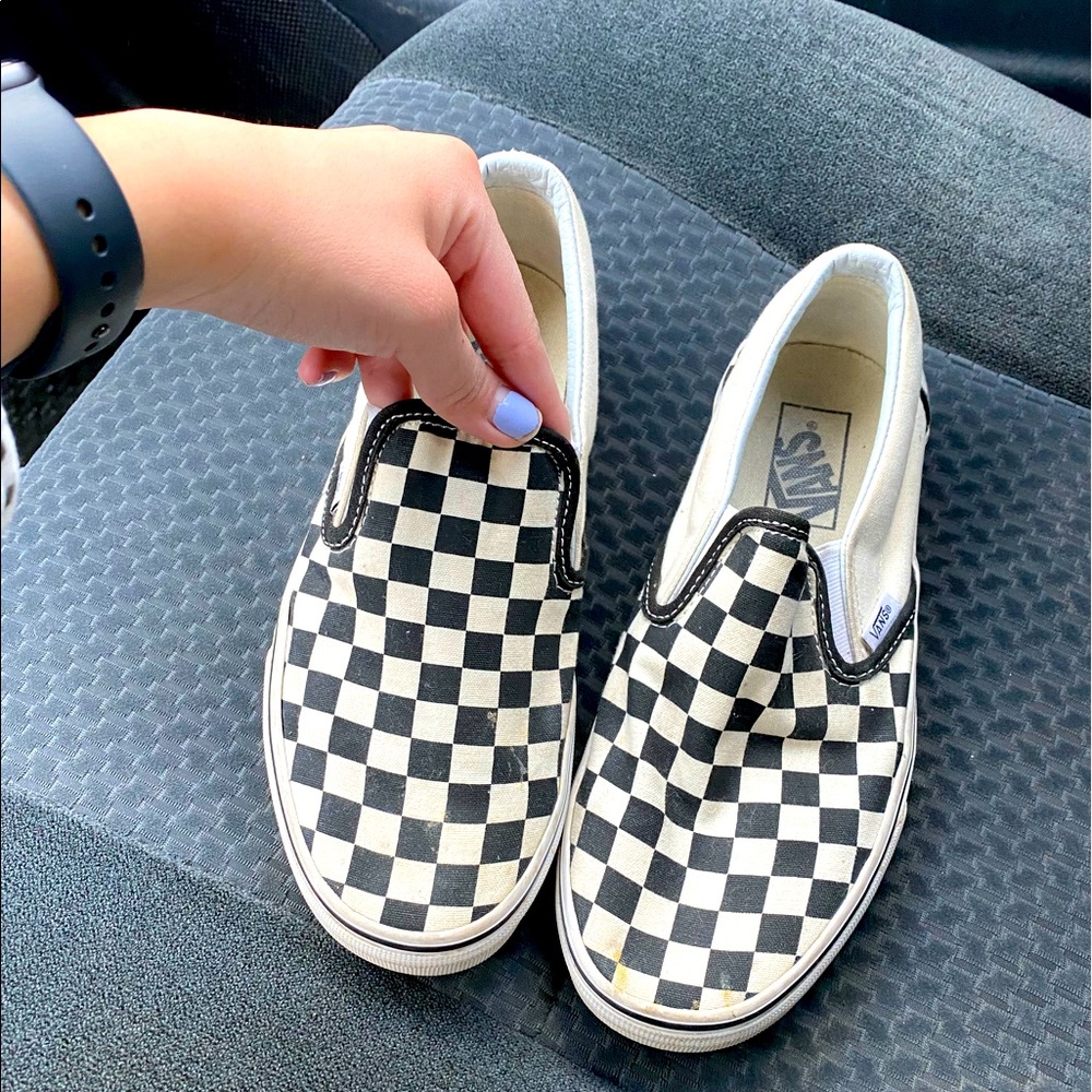 Checkered Slip On Vans
